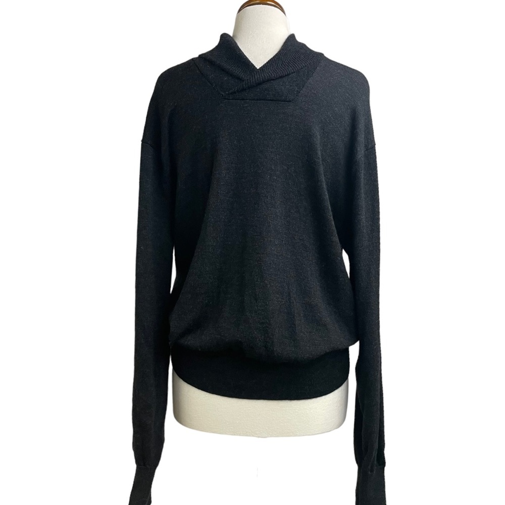 Orvis black wool pullover sweater large